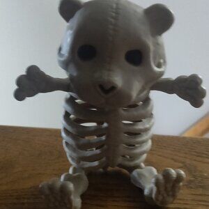 5" Rubbery Skeleton Teddy Bear with Moveable Head